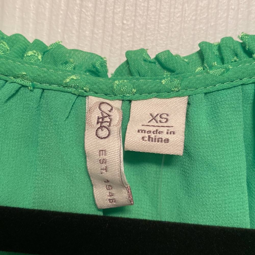 Brand New Cato Lime Cold Shoulder Blouse…size XS - Picture 3 of 5